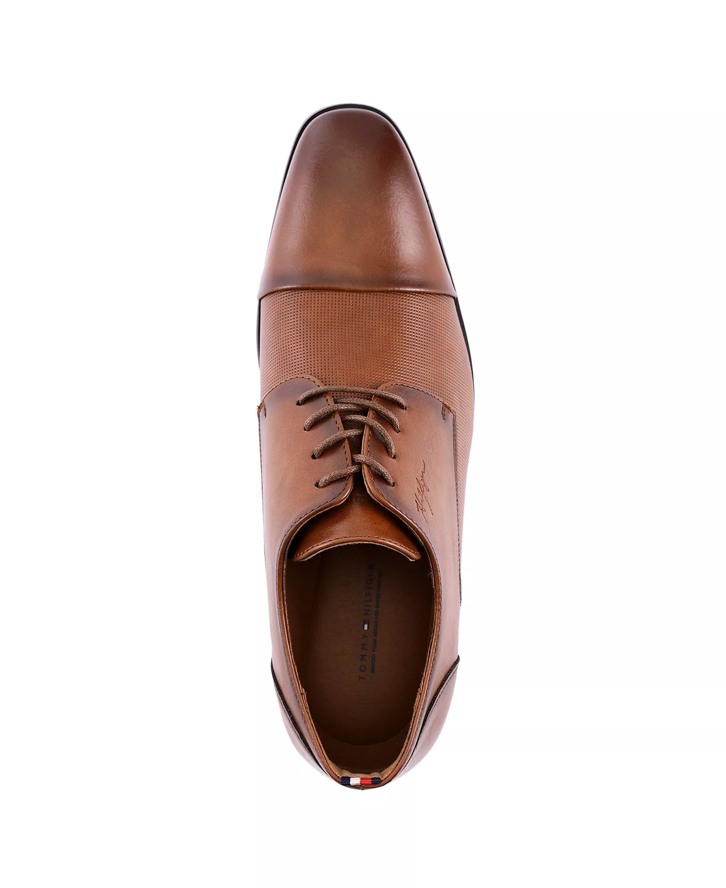 Tommy Hilfiger Men's Sheldon Lace Up Dress Oxfords Cognac Size 11.5 (Returned)