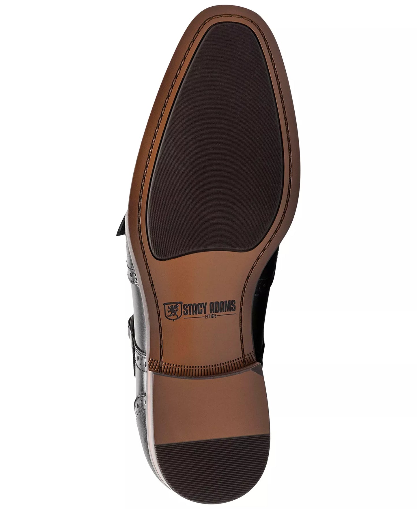 Stacy Adams Men's Karson Wingtip Double-Monk Strap Dress Shoes Black Size 7