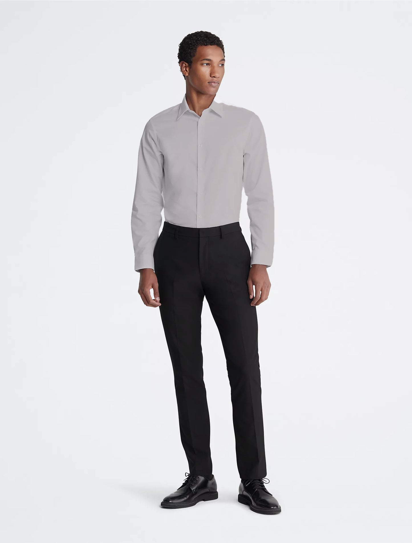 Calvin Klein Men's Steel Slim Fit Solid Dress Shirt Color Beige Size 14 32/33