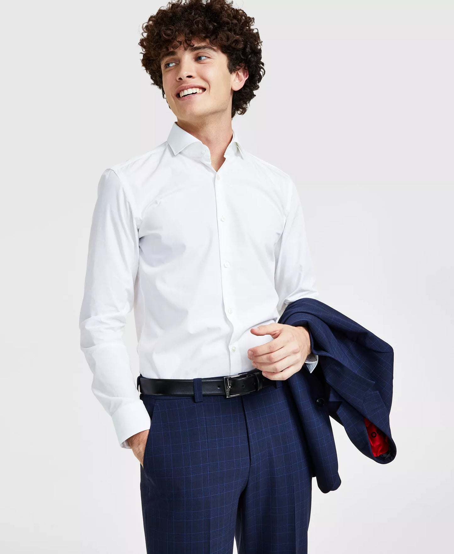Hugo Boss Men's Slim-Fit Solid Dress Shirts White 15.5