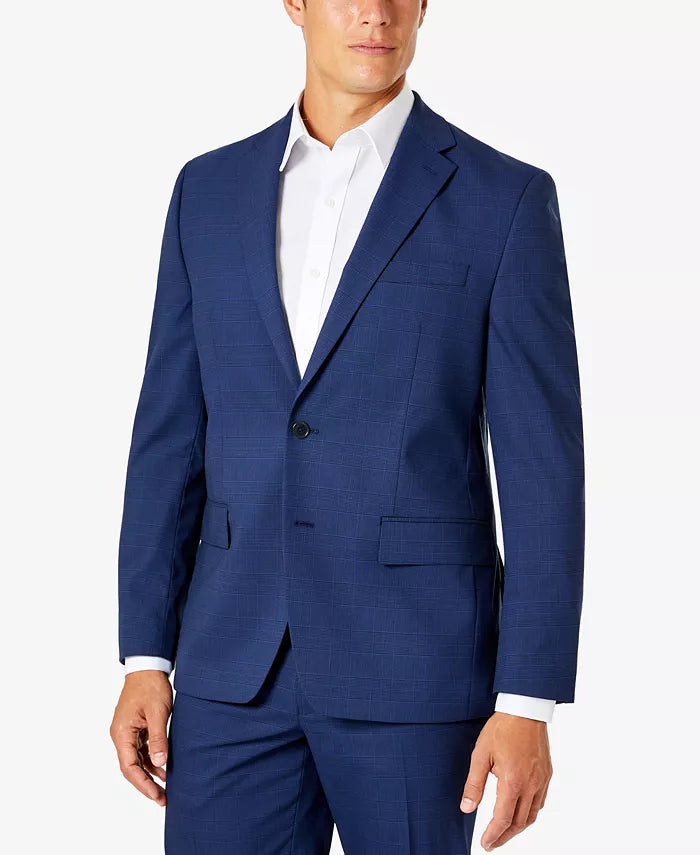 Van Heusen Men's Classic-Fit 2-Pc Suit Color Navy Plaid Size 50L x 44 Waist