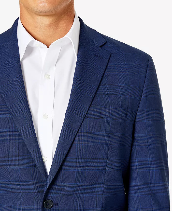 Van Heusen Men's Classic-Fit 2-Pc Suit Color Navy Plaid Size 50L x 44 Waist