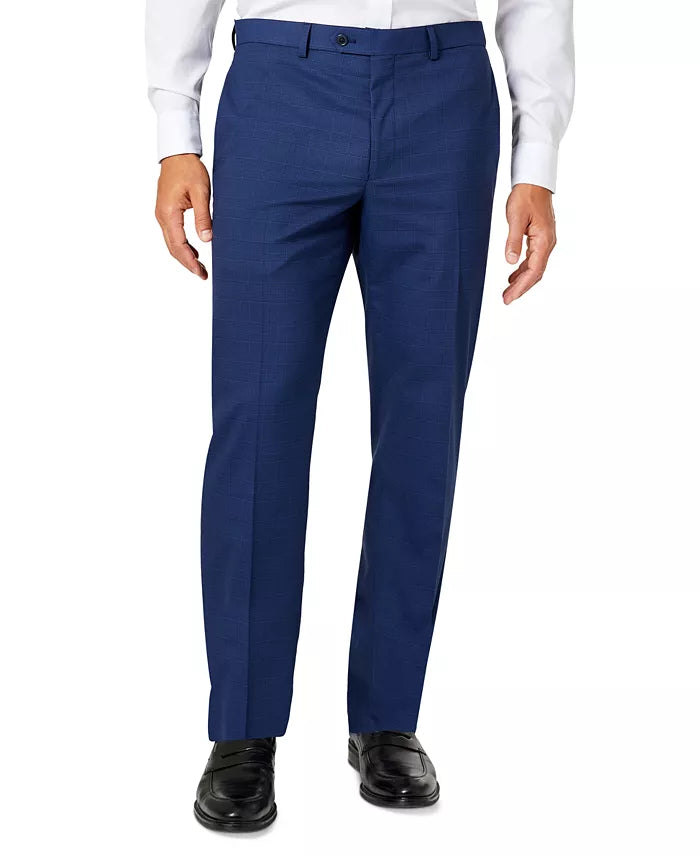 Van Heusen Men's Classic-Fit 2-Pc Suit Color Navy Plaid Size 50L x 44 Waist