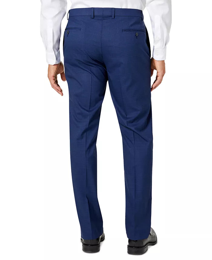 Van Heusen Men's Classic-Fit 2-Pc Suit Color Navy Plaid Size 50L x 44 Waist