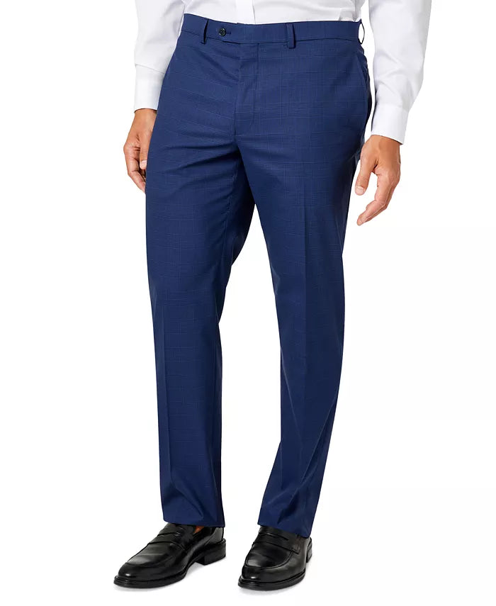 Van Heusen Men's Classic-Fit 2-Pc Suit Color Navy Plaid Size 50L x 44 Waist