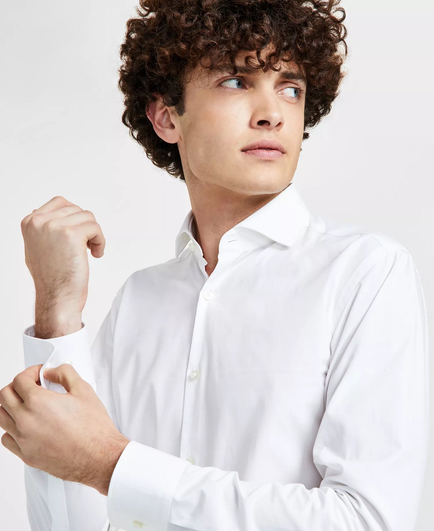 Hugo Boss Men's Slim-Fit Solid Dress Shirts White 15.5