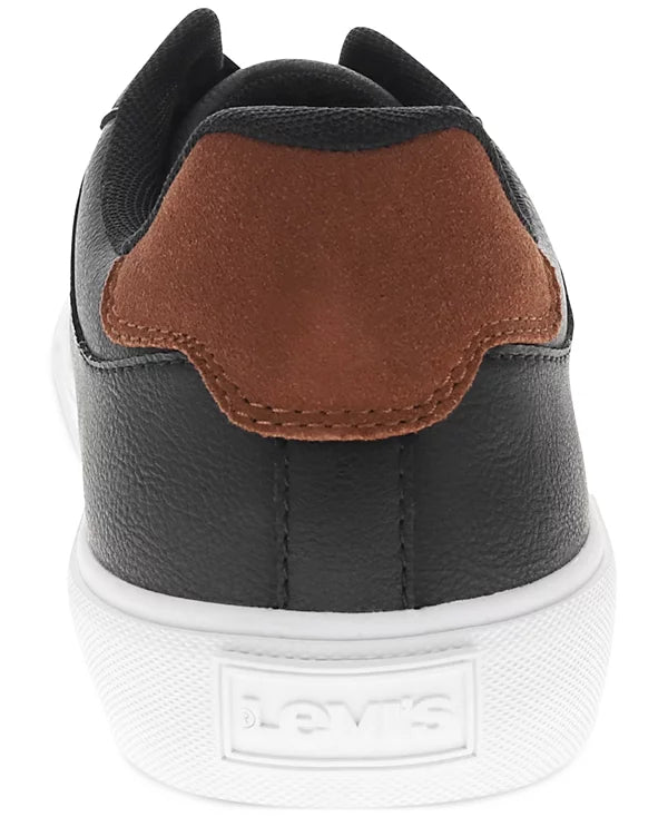 Levi's Men's Munro Faux-Leather Retro Low Top Sneakers Black/Tan Size 9