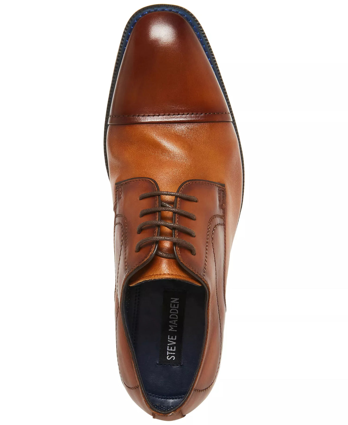 Steve Madden Men's Zane Tonal & Textured Mid Oxford Dress Shoes Light Tan Leather Size 8