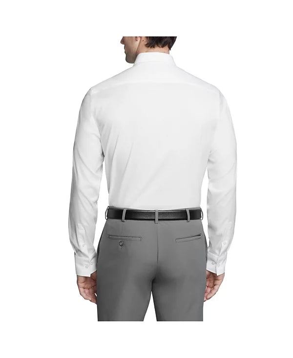 Calvin Klein Men's Refined Cotton Stretch Slim Fit Dress Shirt White 16.5 32/33