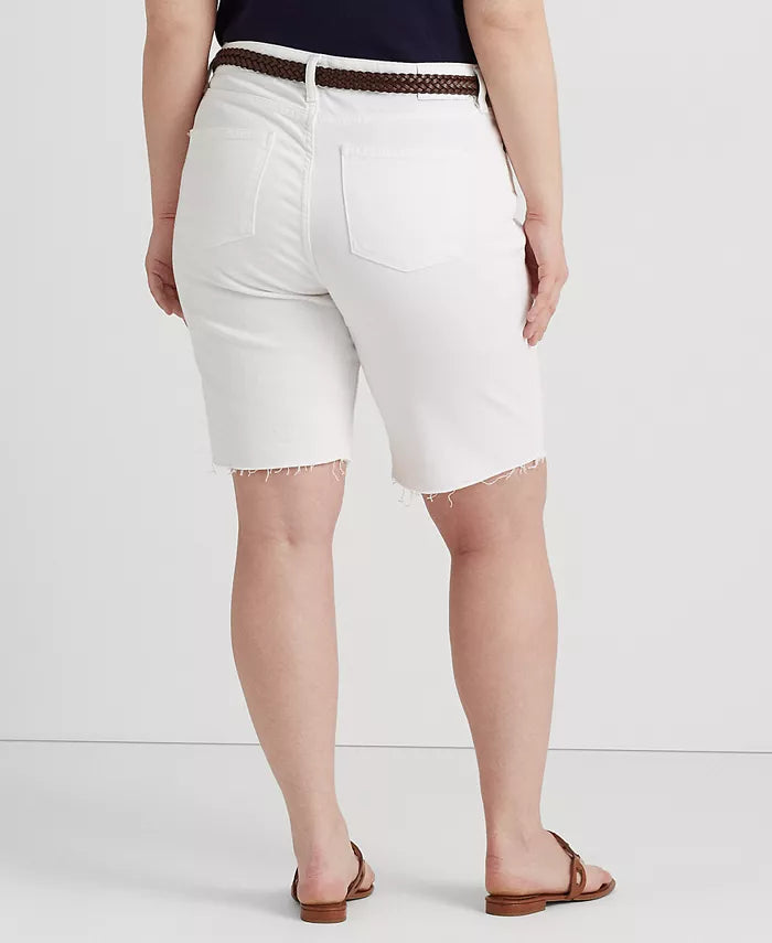 Lauren Ralph Lauren Women's High-Rise Cutoff Denim Shorts Color White Wash Size 16