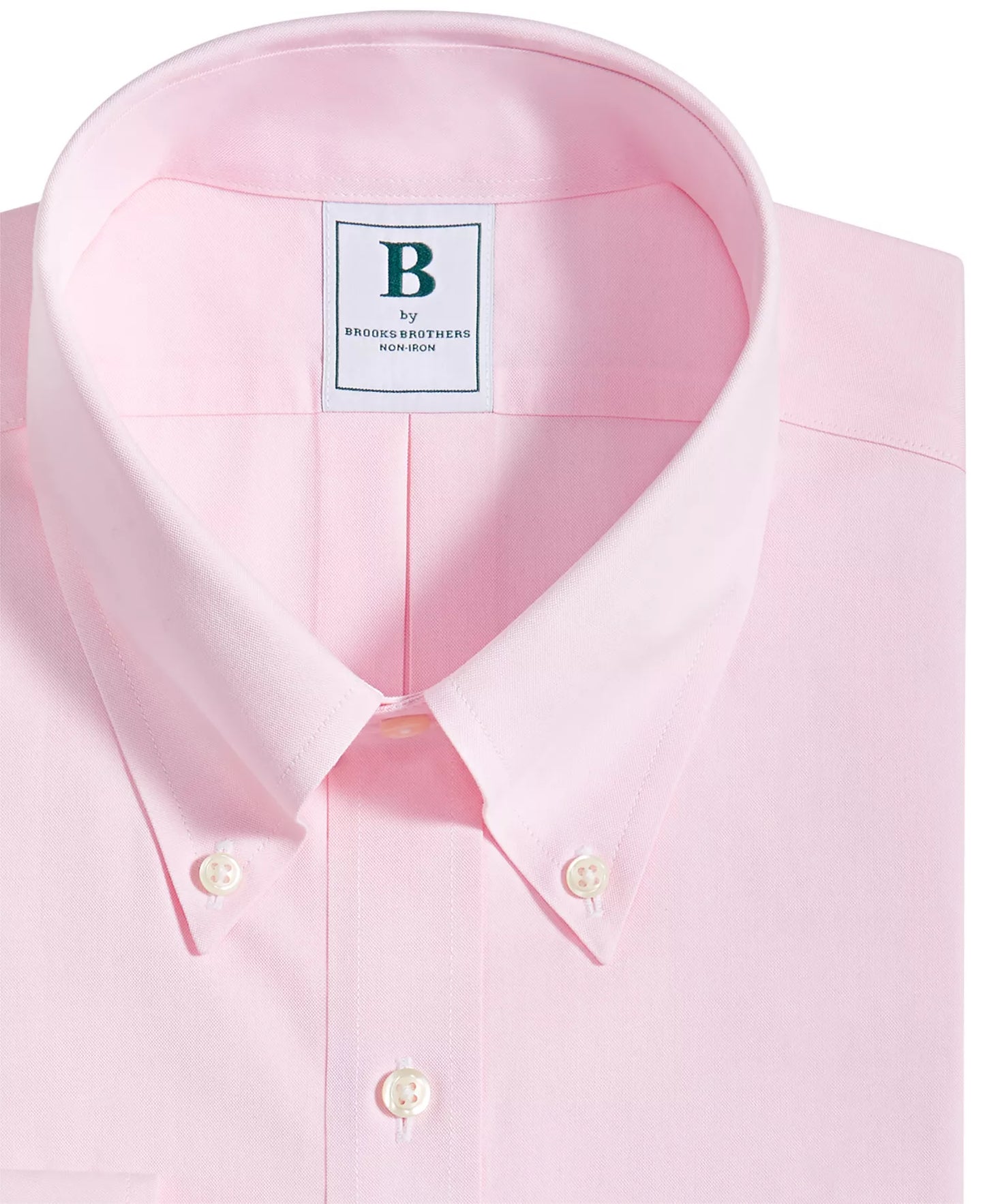 Brooks Brothers Men’s Regular-Fit Spread Collar Pinpoint Dress Shirt Pink 16.5 32/33
