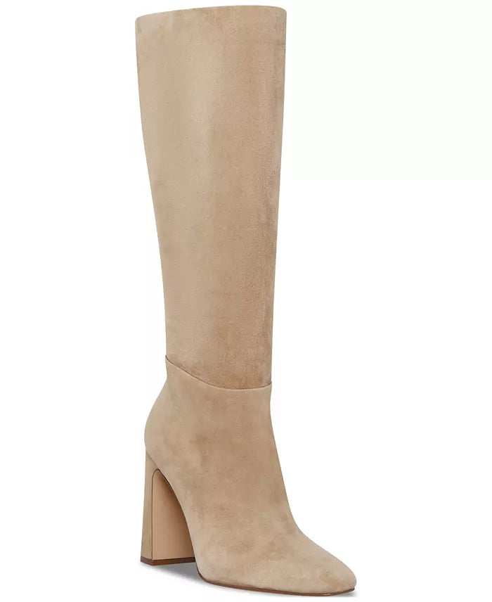 Steve Madden Women's Ally Block-Heel Tall Boots  Color Sand Suede Size 8.5M