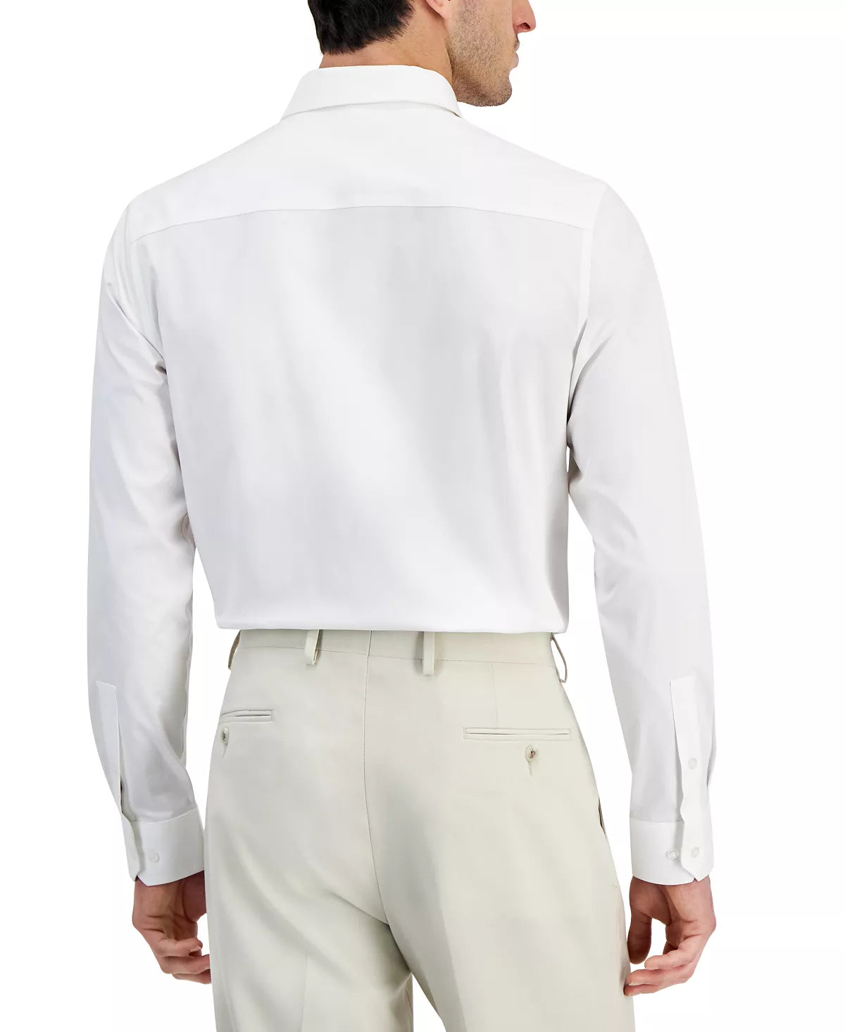 Alfani Men's Regular Fit 2-Way Stretch Dress Shirt Color Bright White Size 14-14.5 32-33