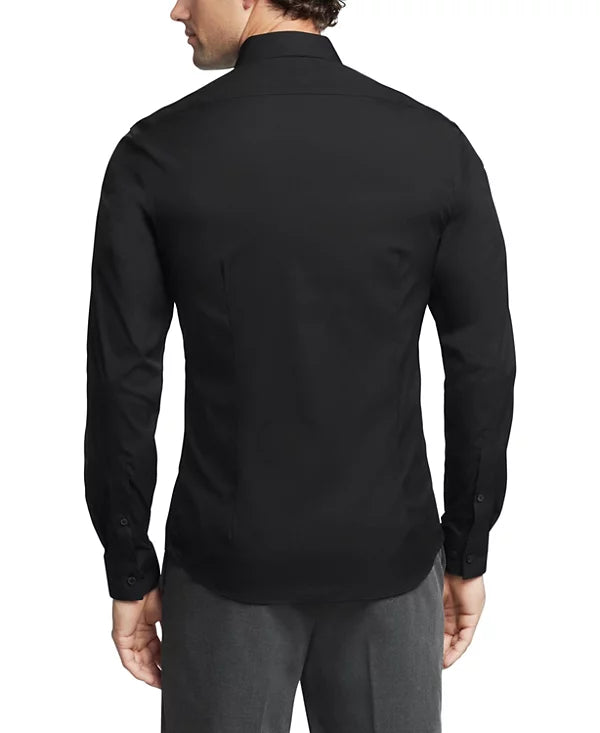 Calvin Klein Men's Extra-Slim Stretch Dress Shirt Black Size XL 17/17.5 34/35