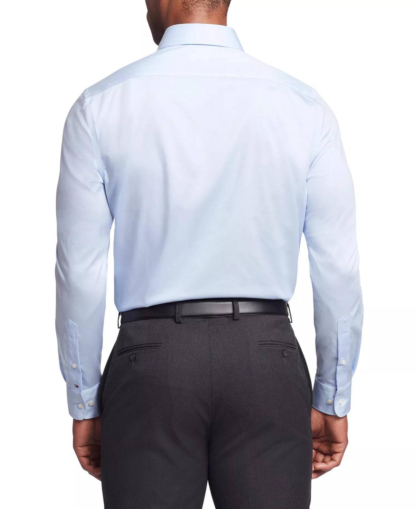 Tommy Hilfiger Men's Slim-Fit Stretch Button Down Dress Shirt Light Blue Size 2XL 18 34/35