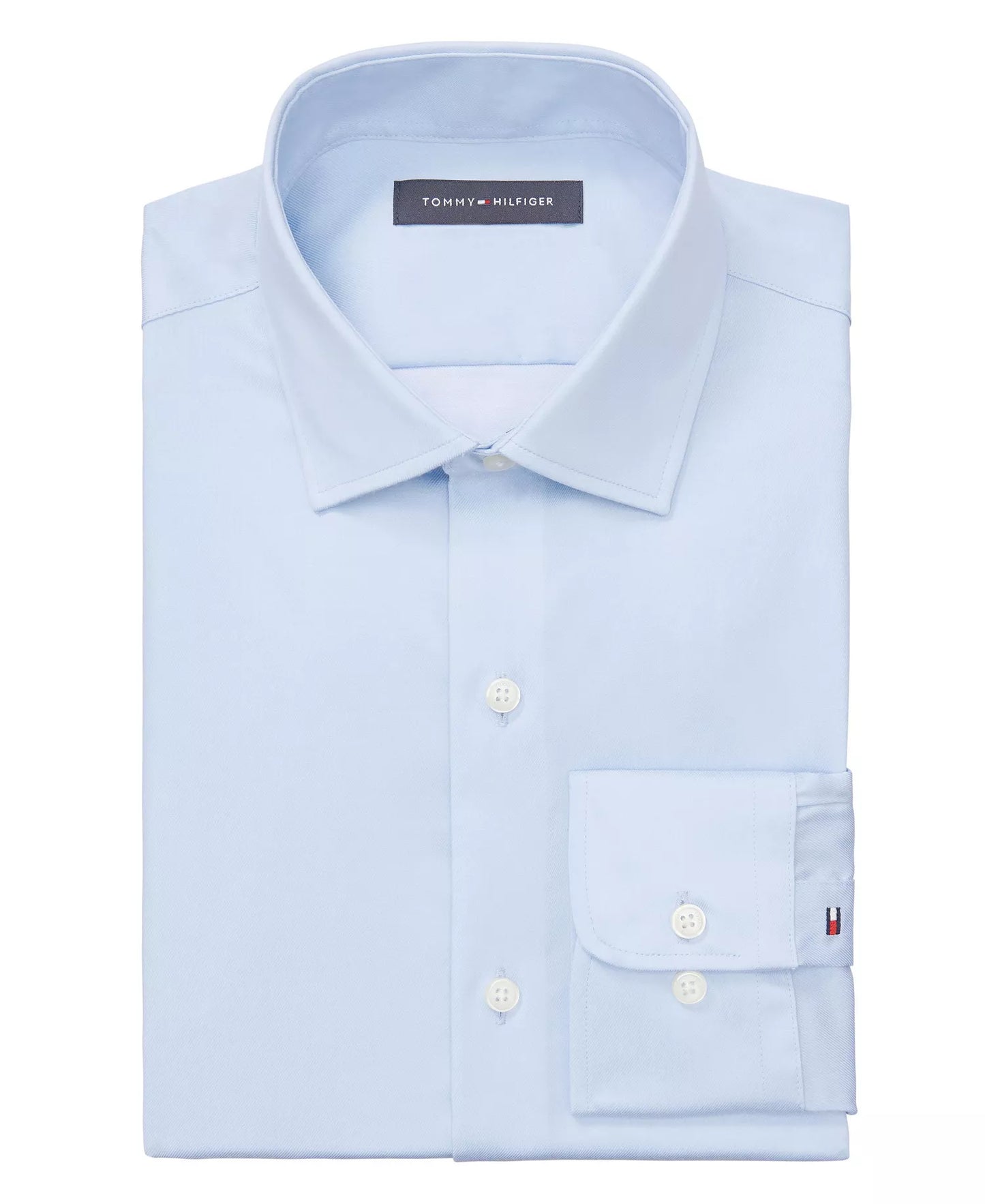 Tommy Hilfiger Men's Slim-Fit Stretch Button Down Dress Shirt Light Blue Size 2XL 18 34/35