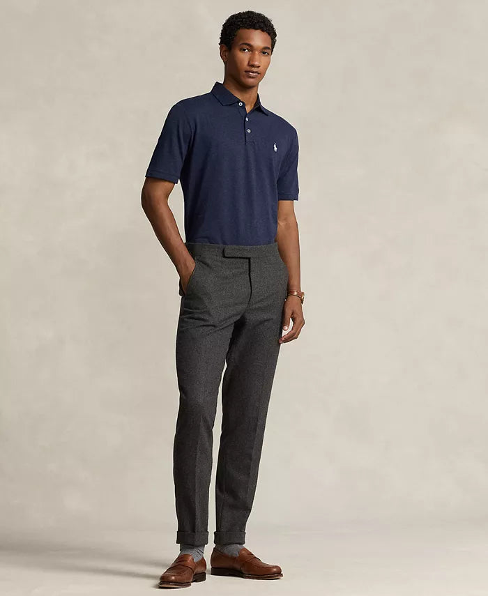 Polo Ralph Lauren Men's Classic-Fit Cotton-Linen Polo Shirt Color Spring Navy Heather Size XL