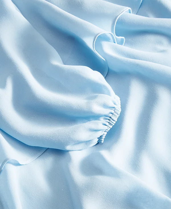 City Studios Juniors Belted Long-Sleeve Dress Color Sky Blue Size 9/10