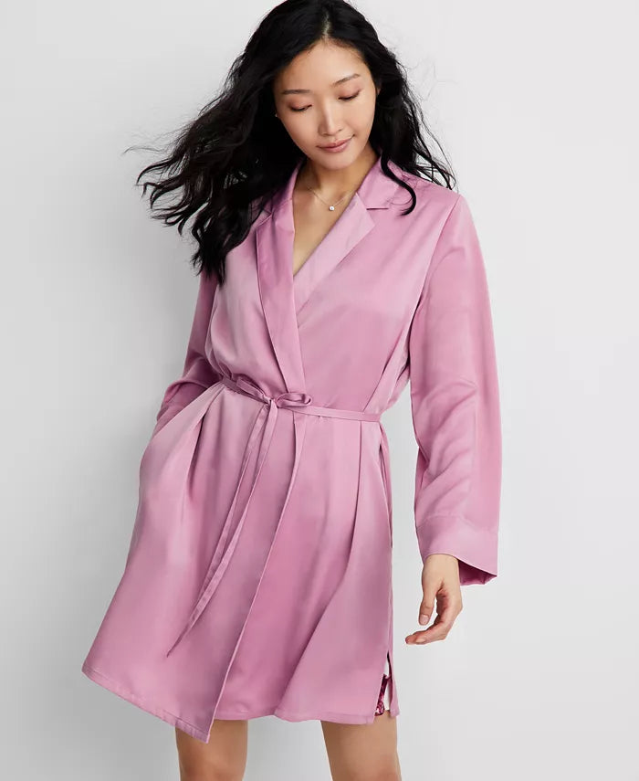 State of Day Women's Silk Touch Self-Tie Robe Mauve Orchid Size L