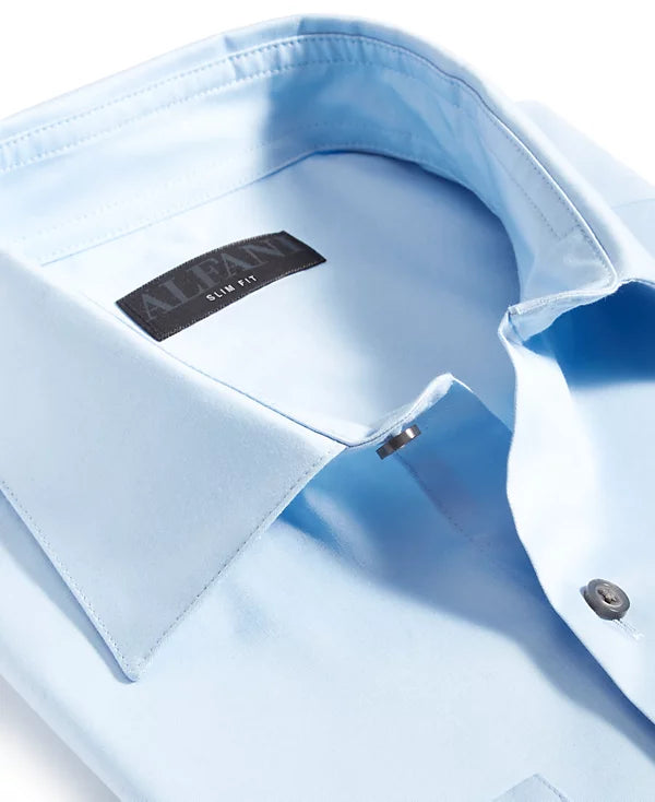 Alfani Men's Slim-Fit Solid Dress Shirt Horizon Blue Size XL 17/17.5 34/35