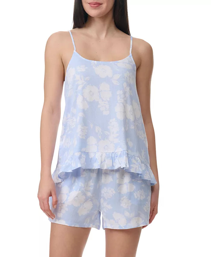 Splendid Women's 2-Pc. Ruffled-Hem Boxer Pajamas Set Shadow Floral Size XL