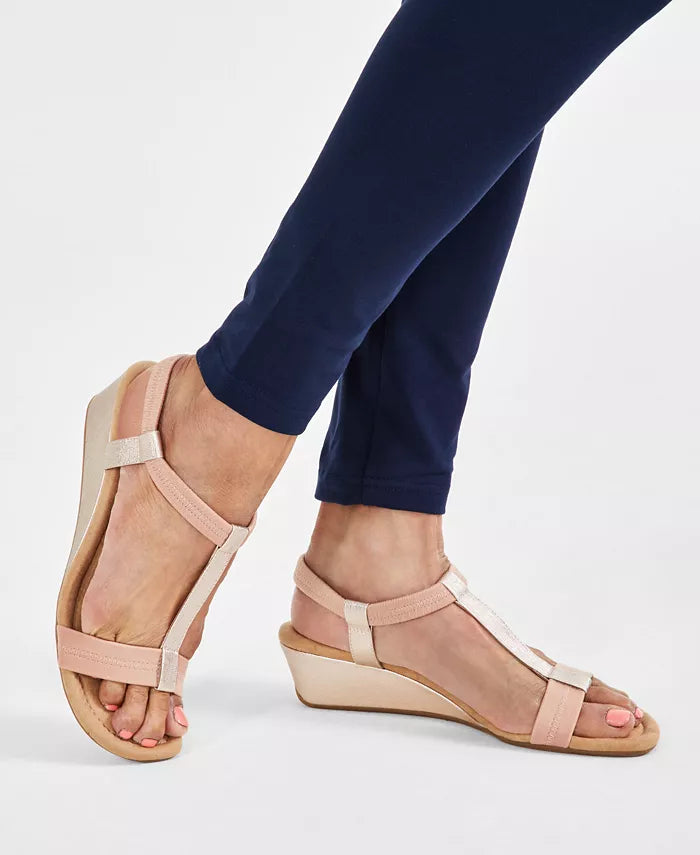 Style & Co Women's Step N Flex Voyage Wed Rose Gold Size 7