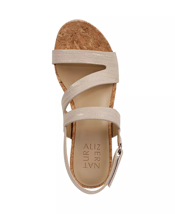 Naturalizer Women's Adria Wedge Sandal Fawn Faux Leather Size 7W