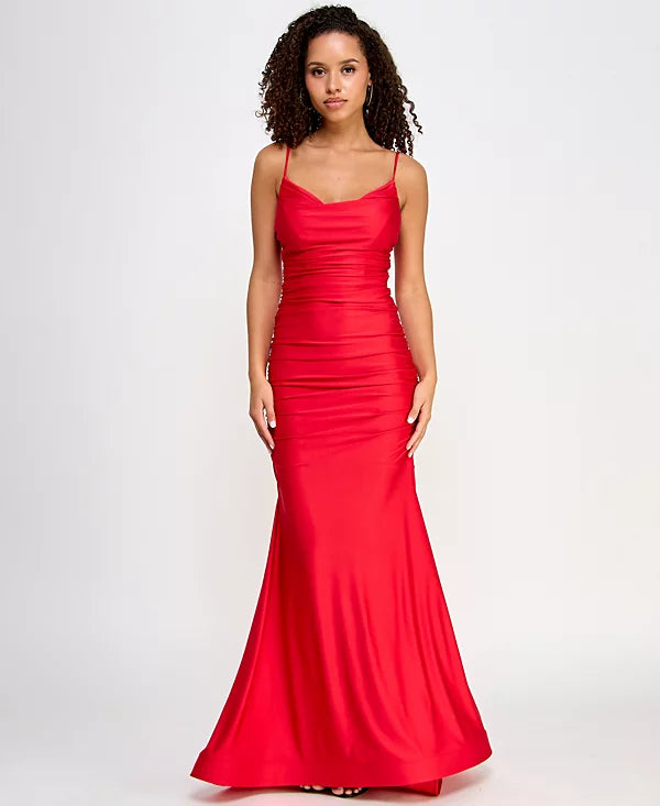 B Darlin Juniors Shirred Gown Color Red Size 11/12 – DDT Boutique