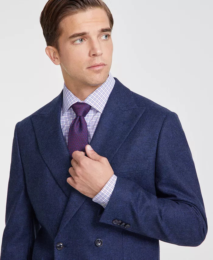 Tommy Hilfiger Men's Modern-Fit Wool Tweed Suit Jacket Color Navy Size 48R