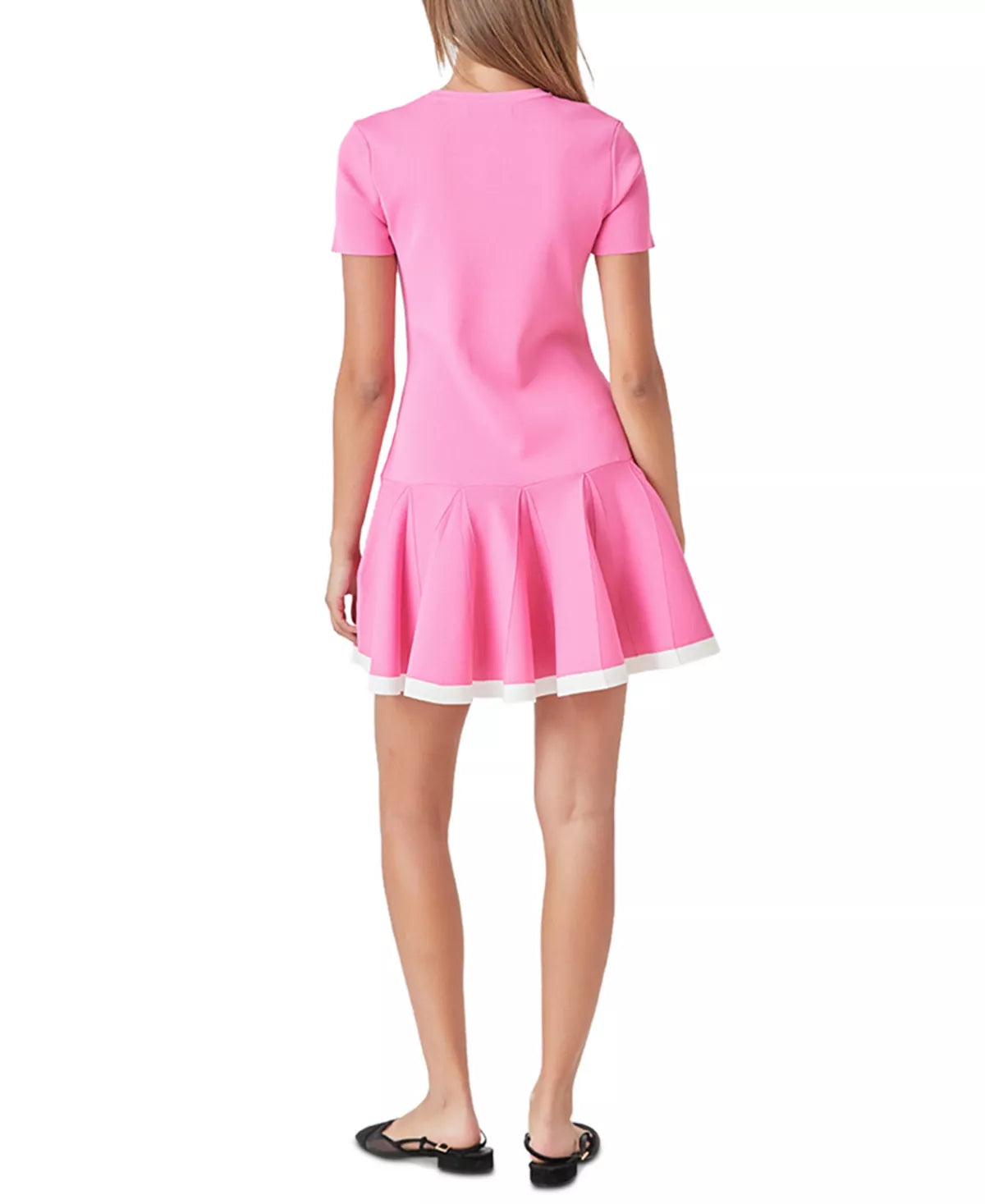 English Factory Women's Pleated-Skirt Drop-Waist Dress Color Pink Size XL