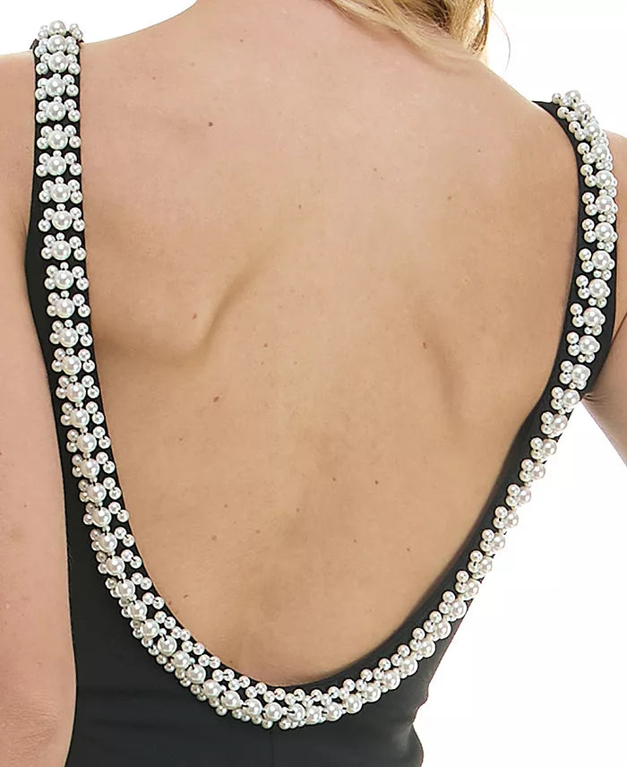 B. Darlin Juniors Embellished Midi Bodycon Dress Color Black/Pearl Size 11/12