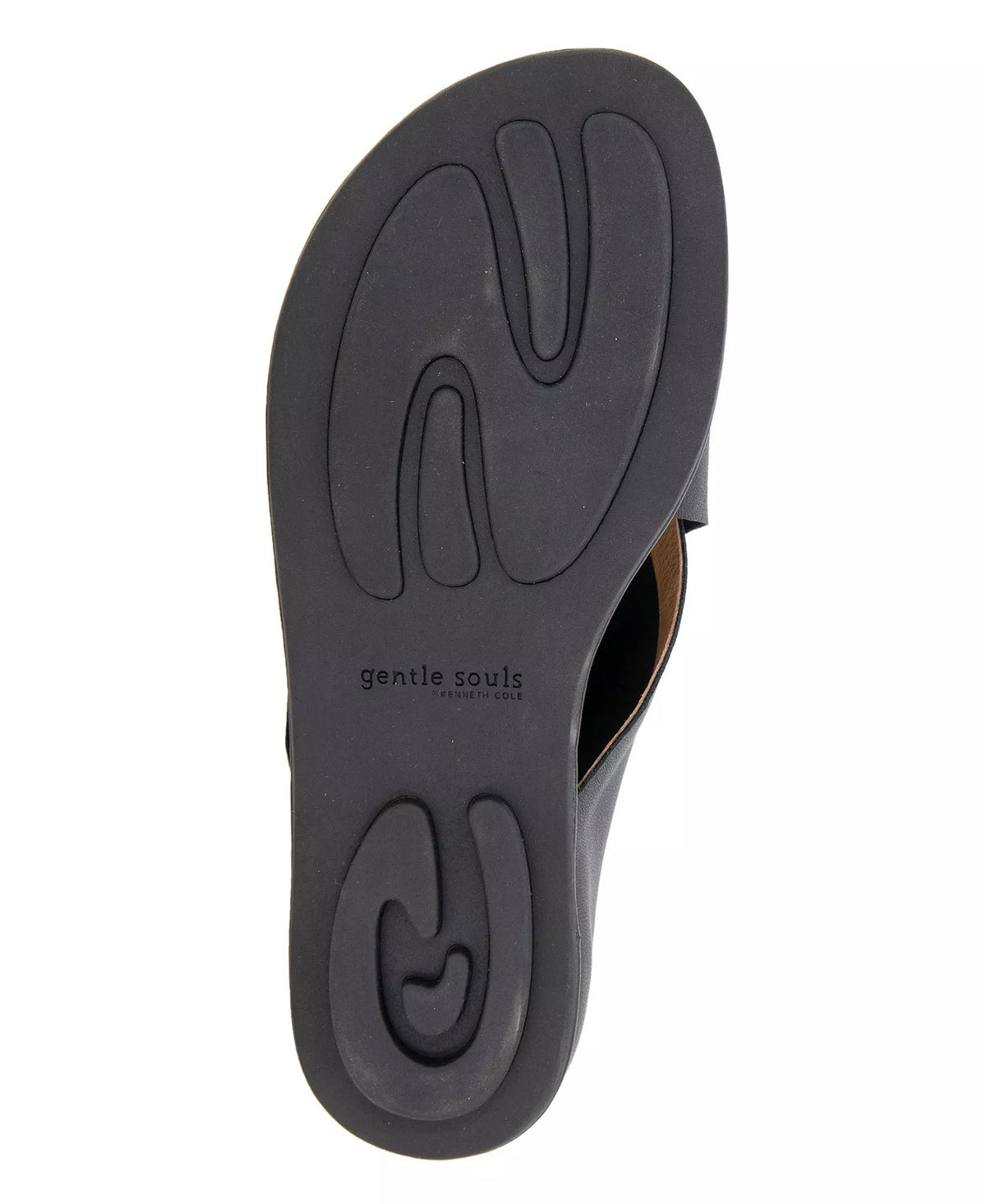 Gentle Souls Women's Laniey Slip-On Sandals Black Leather Size 7.5