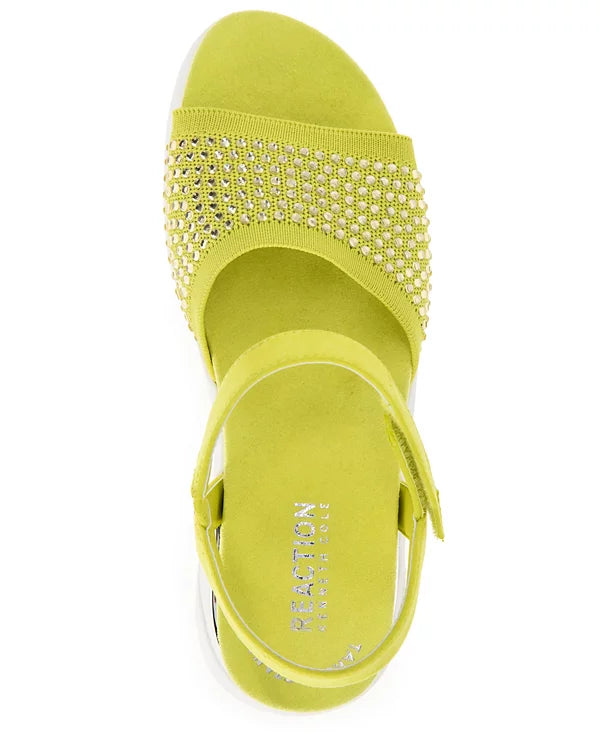 Kenneth Cole Reaction Women's Hera Sandals Lime Zest Jewel Size 8