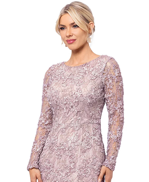XSCAPE Petite Embellished Lace Sheath Dress Color Taupe Size 4P