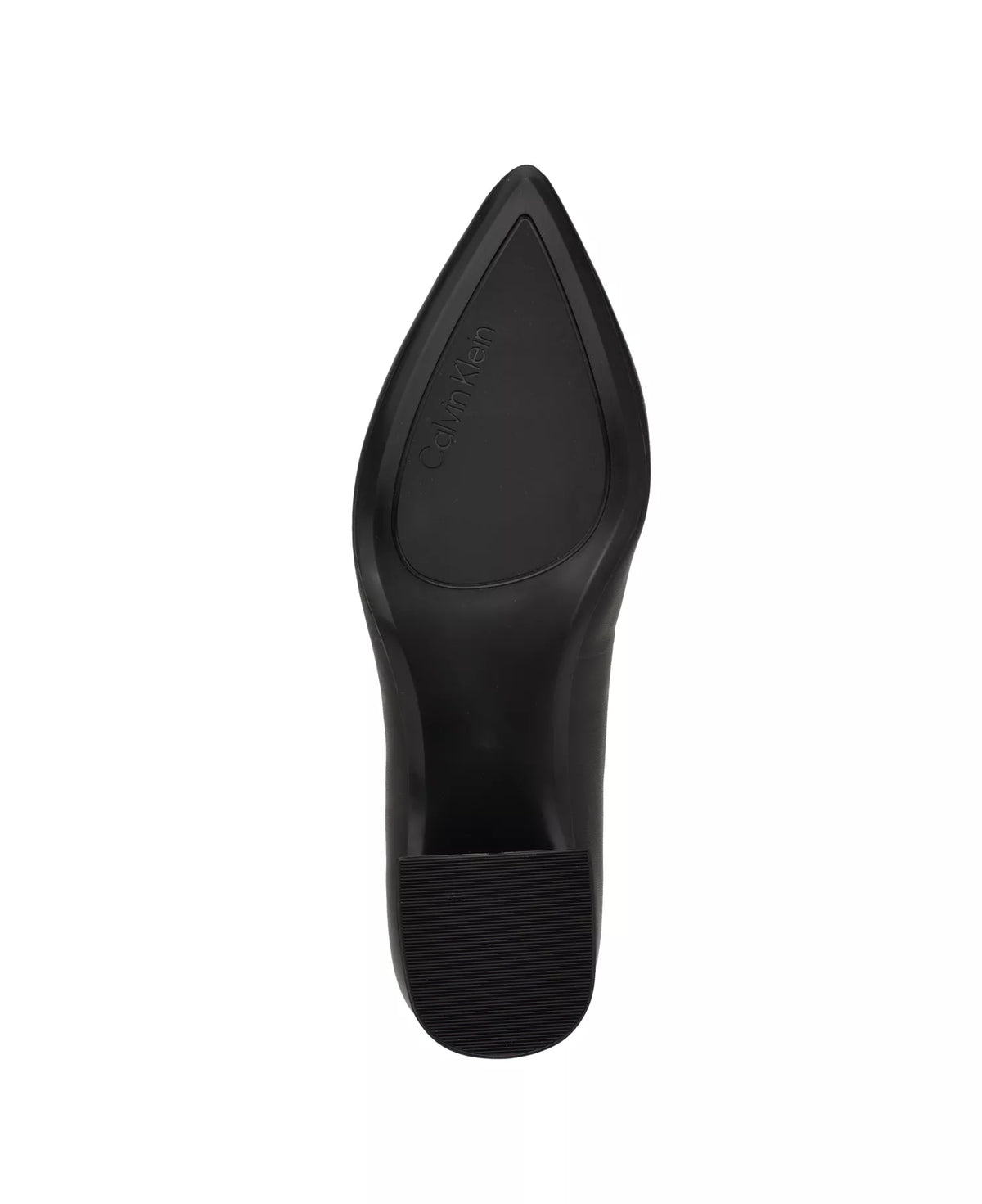 Calvin Klein Women's Lenott Pointy Toe Block Heel Pumps Black Leather Size 5.5