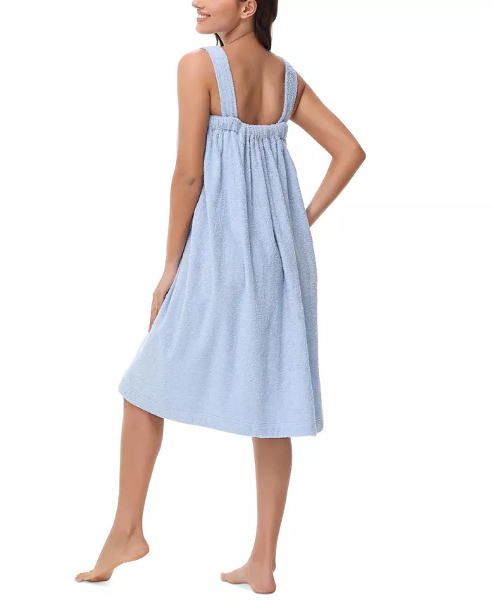 INK+IVY Women's Solid Terry Wrap with Straps Blue One Size