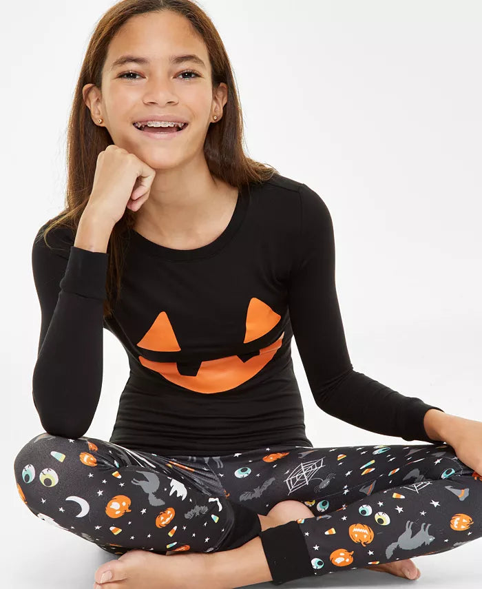 Holiday Lane Kids Mix It Snug Fit Matching Family Pajamas Set Halloween Toss Size 14