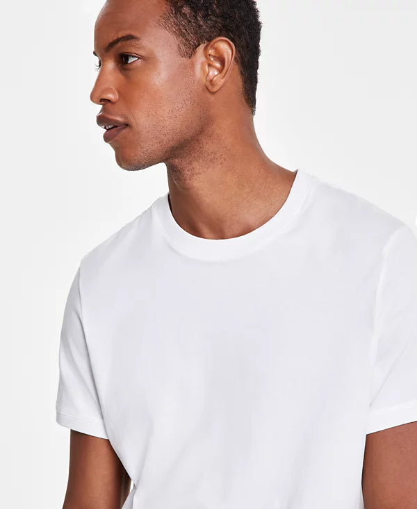 Alfani Men's Mercerized Cotton Short Sleeve Crewneck T-Shirt Bright White Size XL