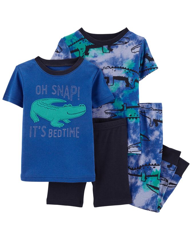 Carters Toddler 4-Piece Alligator 100% Snug Fit Cotton Pajamas Color Blue Size 2T