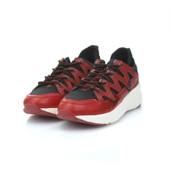 GUESS Men's Tane Round Toe Lace Up Fashion Sneakers Color Dark Red Size 9.5M