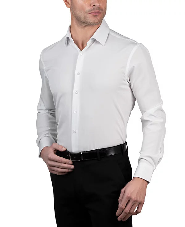 Nautica Men's Slim-Fit Supershirt Dress Shirt White Size L 16/16.5 32/33