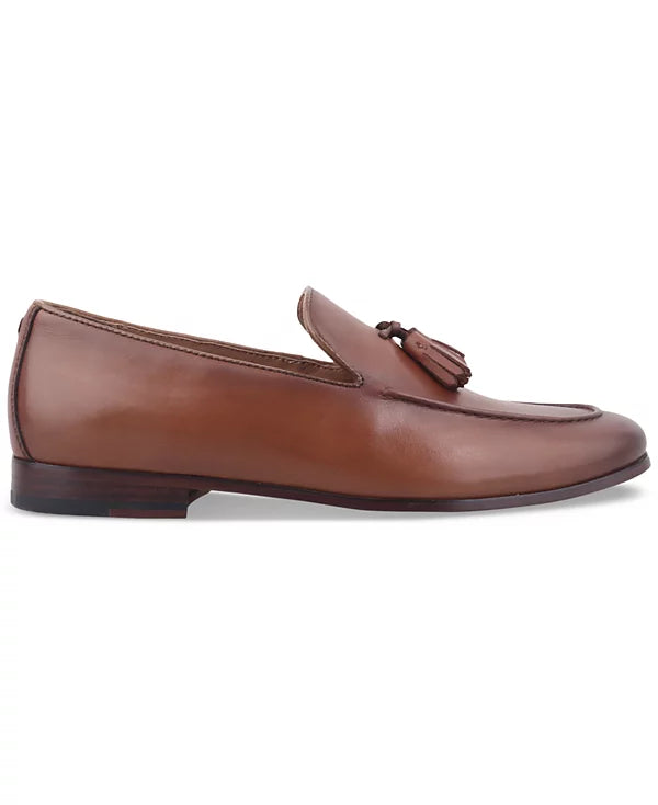 Bar III Men's Benjiee Leather Slip-On Tassel Loafers Burnt Copper Leather Size 12