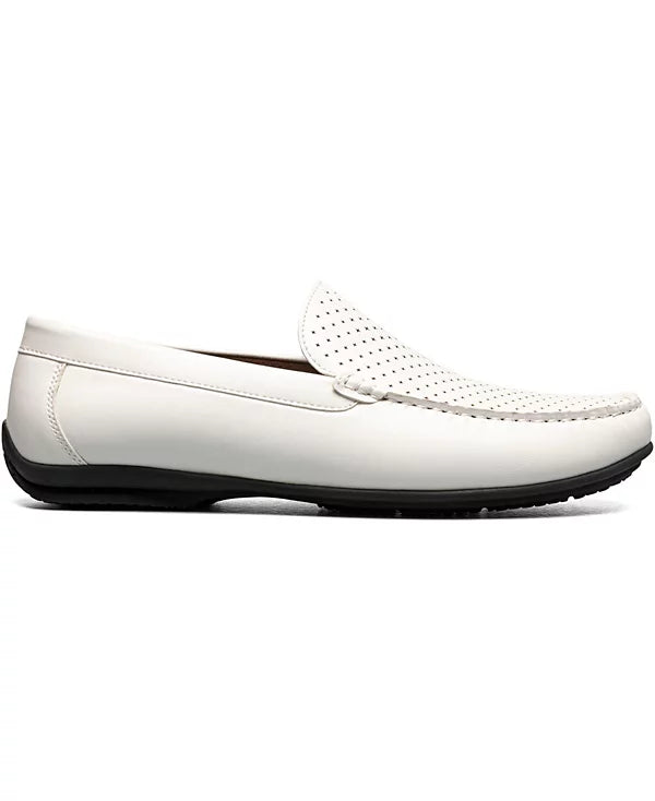 Stacy Adams Men's Conroy Perfed Slip On Shoe White Size 9