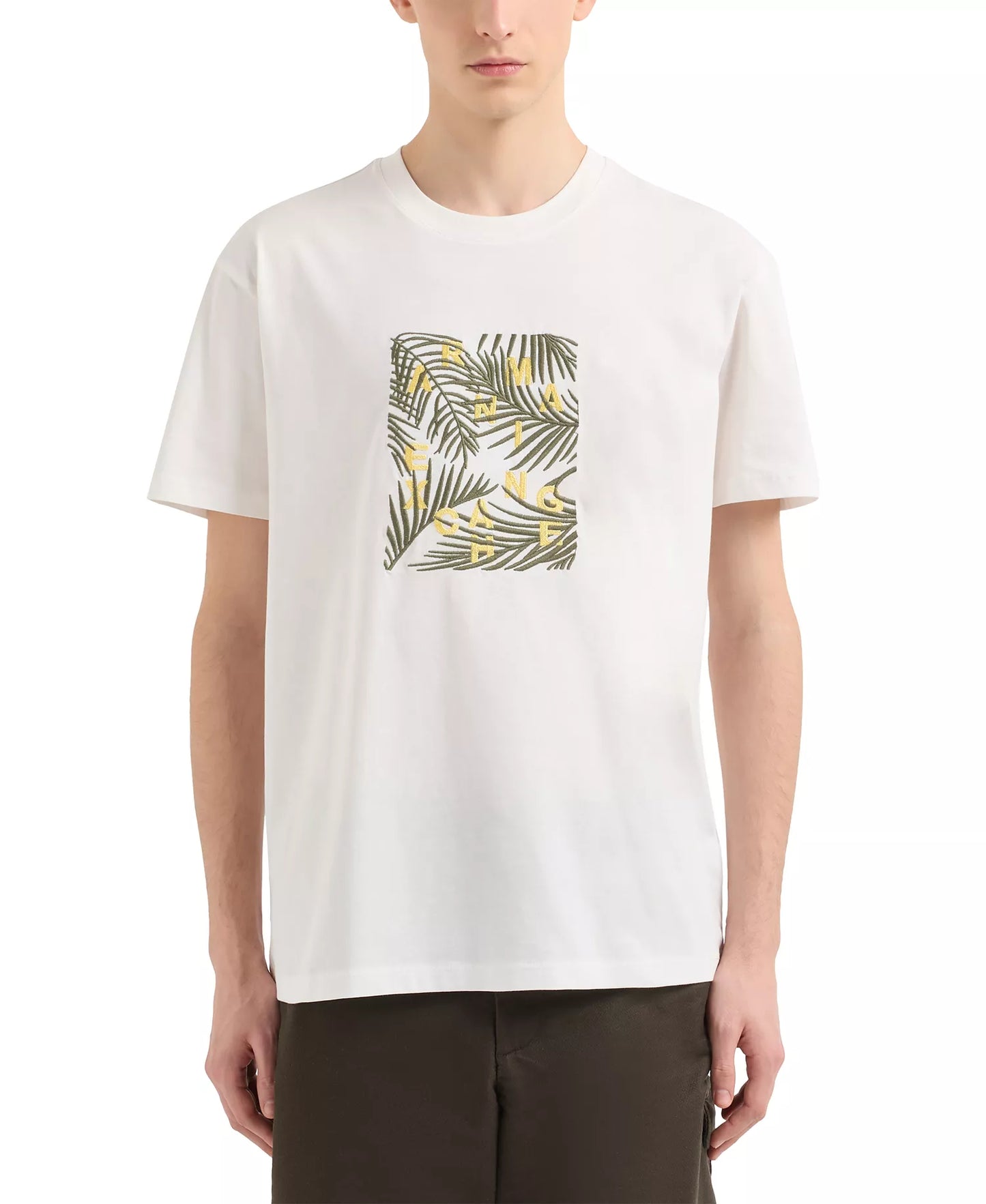 AX Armani Exchange Men's Palm Graphic T-Shirt Off White Size M
