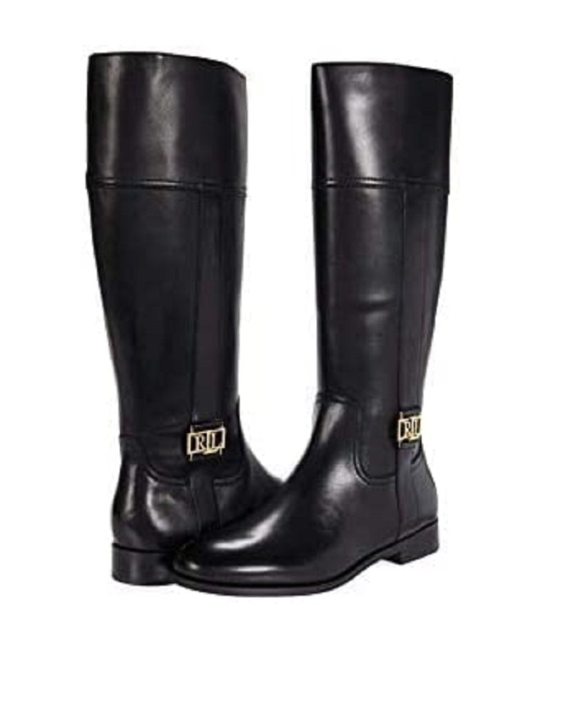 Lauren Ralph Lauren Women's Berdie Wide Calf Boots Color Black Size 5.5M