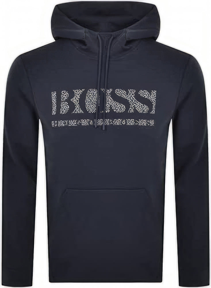 Hugo Boss Men's Soody 2 Logo Cotton Hoodie Sweatshirt Color Navy Blue Size L