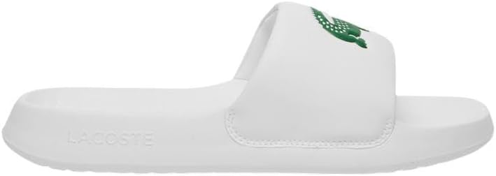 Lacoste Men's Logo Serve Slides 1.0 White/Green Size 9