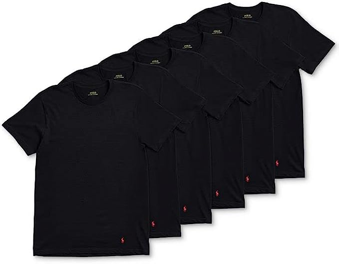 Polo Ralph Lauren Mens 6-Pack Crewneck Undershirt Color Polo Black Size M