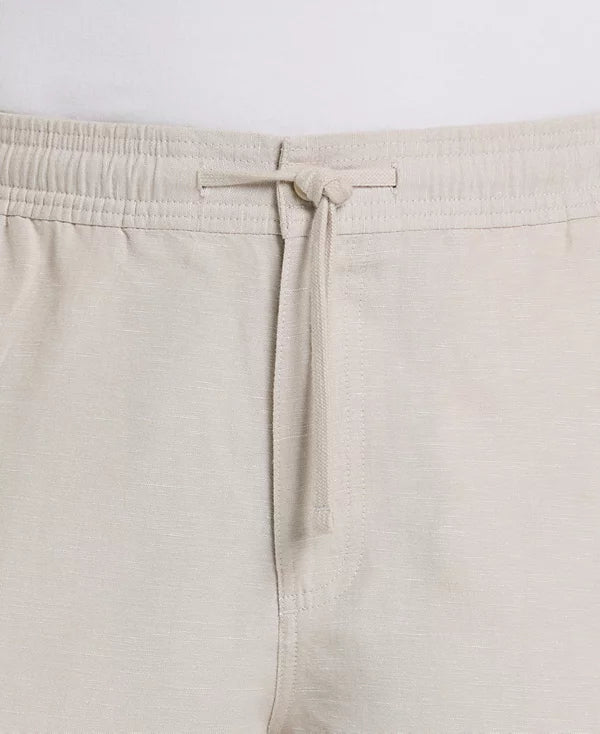 Cubavera Men's 8" Drawstring Linen Cargo Shorts Island Fossil Size S