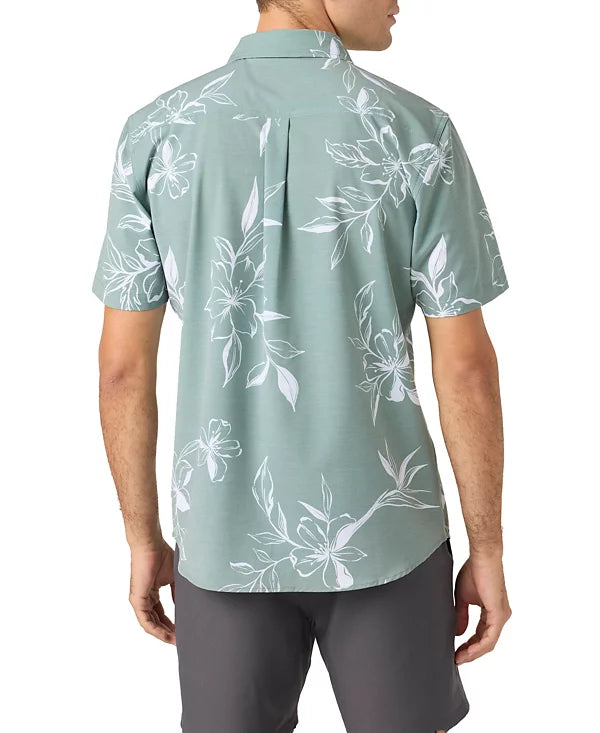 O'Neill Men's Traveler Traverse Short Sleeve Relaxed Shirt Seagrass Size M
